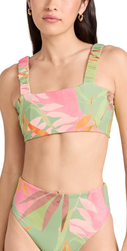 Nomads Current Bikini Top II Birds Of Paradise Print