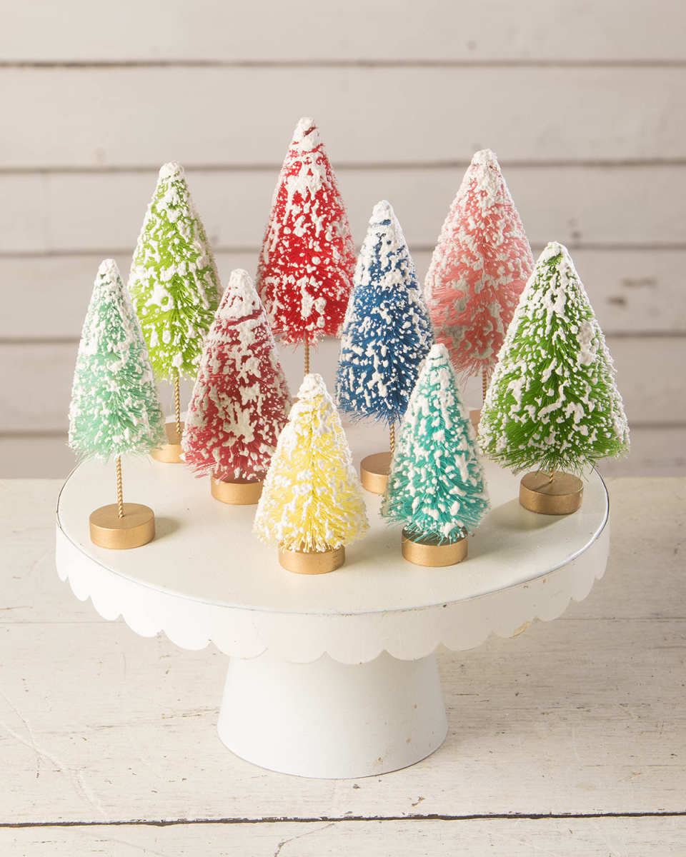Colorful Bottle Brush Trees, Set of 9