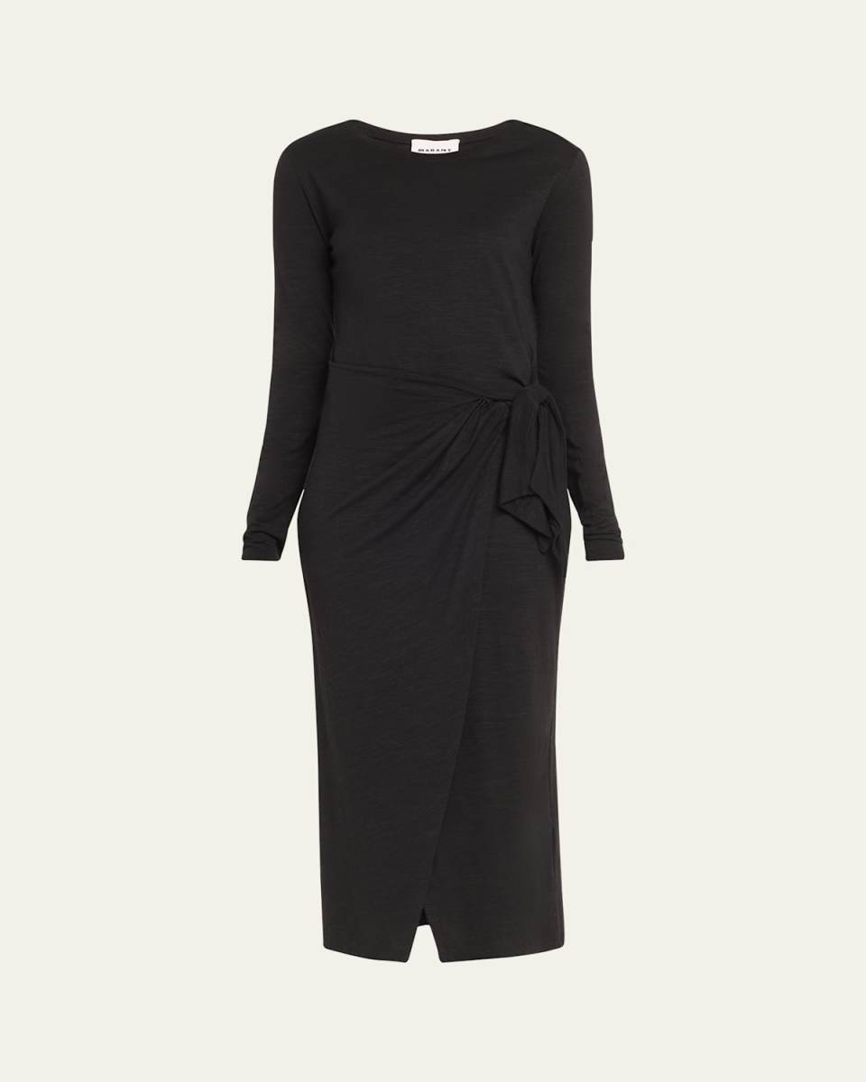 Lisy Long-Sleeve Wrap Dress