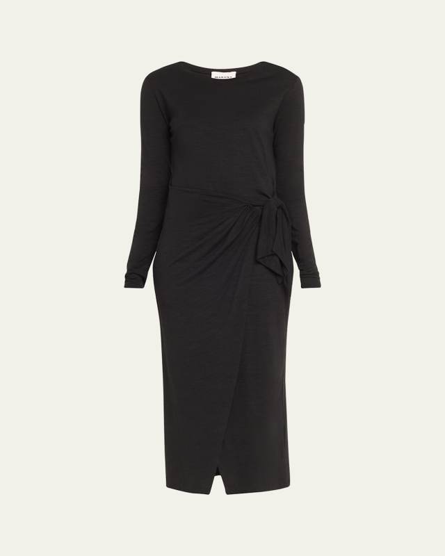 Lisy Long-Sleeve Wrap Dress