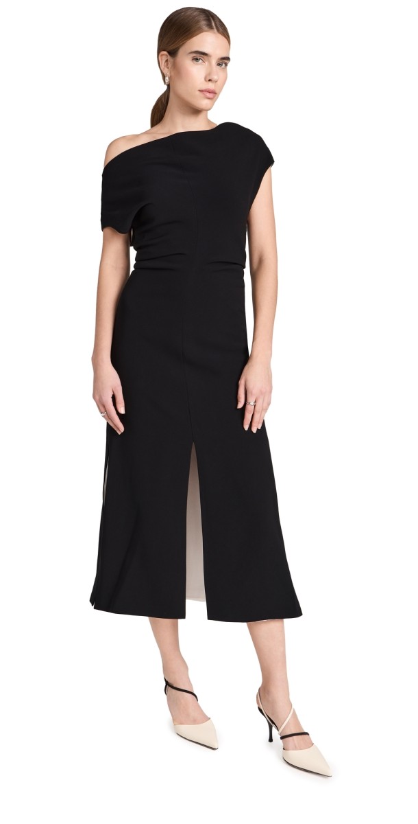 Proenza Schouler Rosa Off Shoulder Dress Black