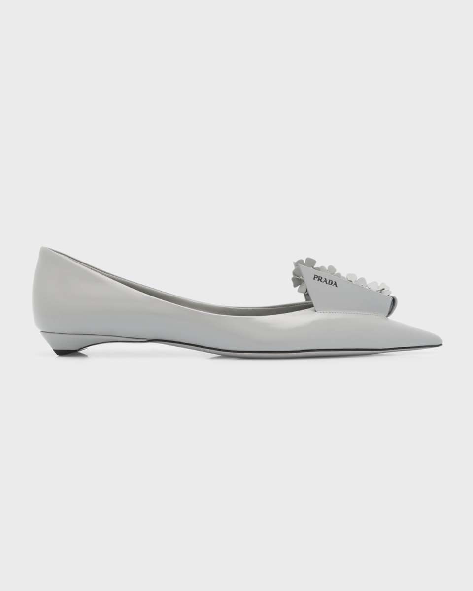 Bouquet Leather Ballerina Flats