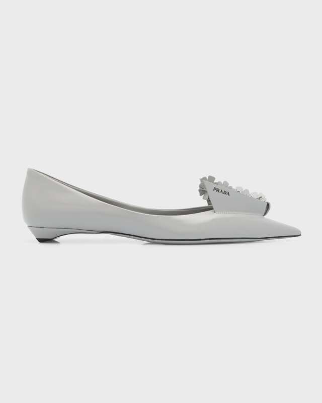 Bouquet Leather Ballerina Flats