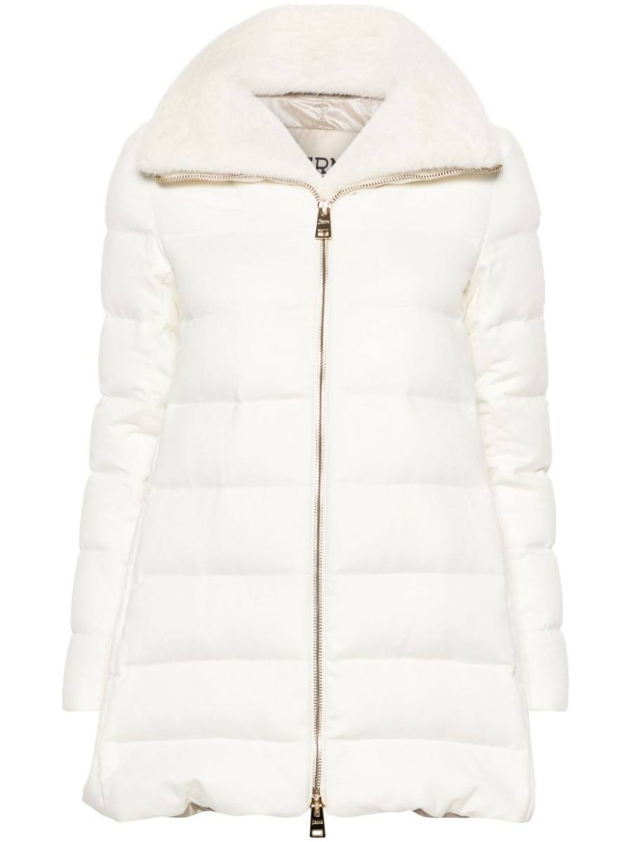 padded zip-fastening coat