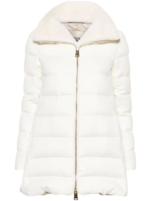 padded zip-fastening coat