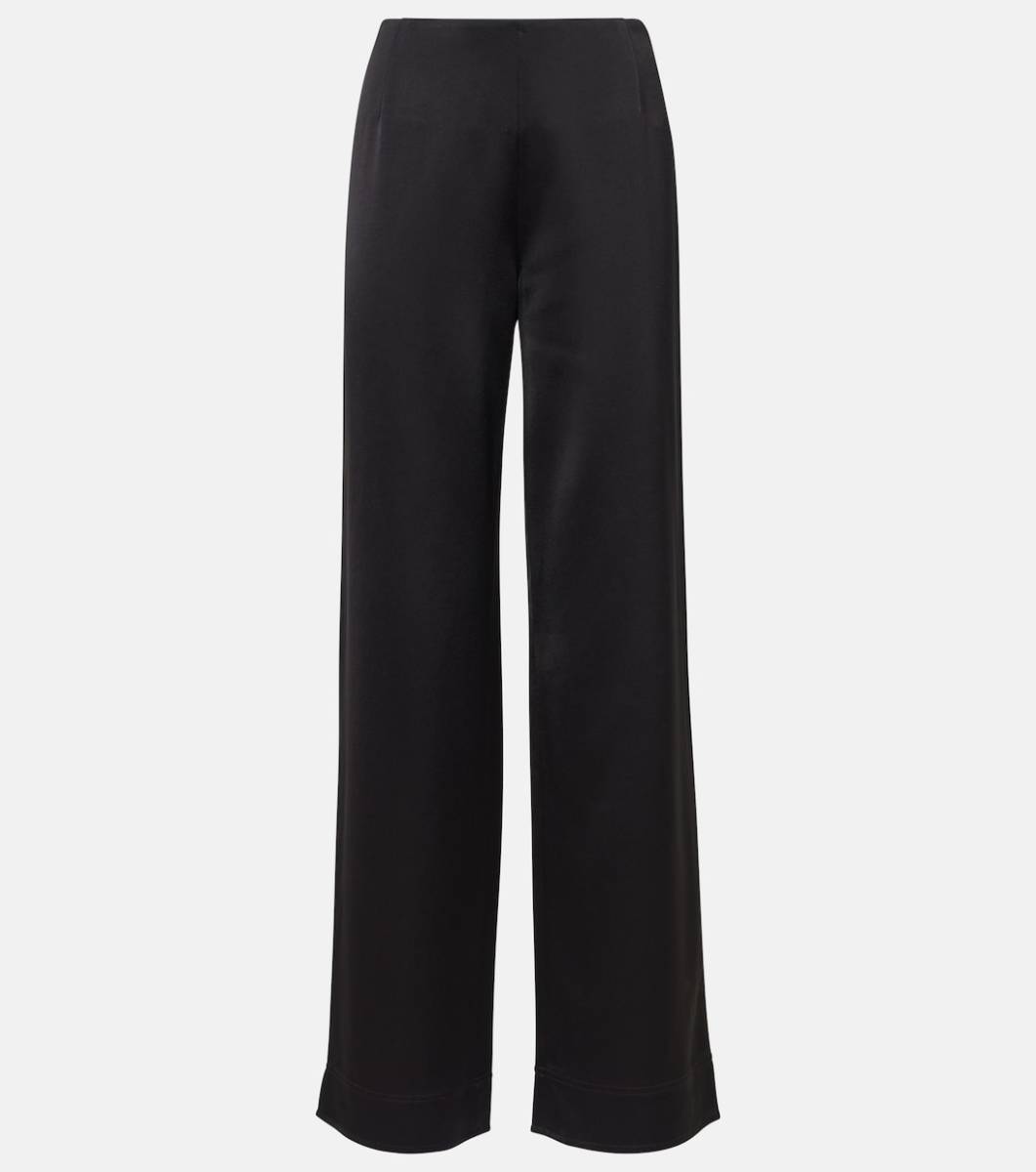 Toteme High-rise satin wide-leg pants