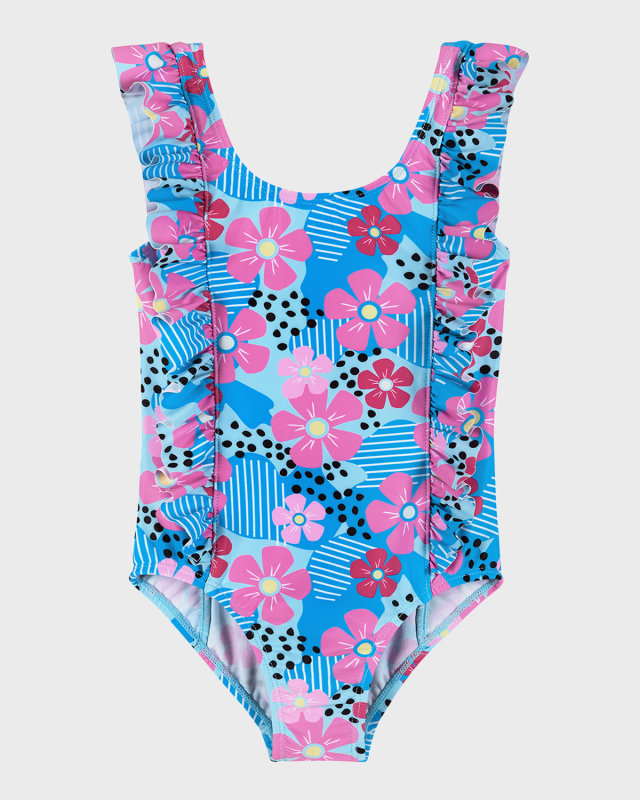 Girl's Floral-Print One-Piece Swimsuit, Size 2T-6X