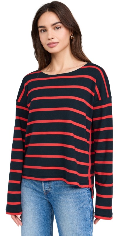La Ligne Long Sleeve Breton Tee Navy/Red