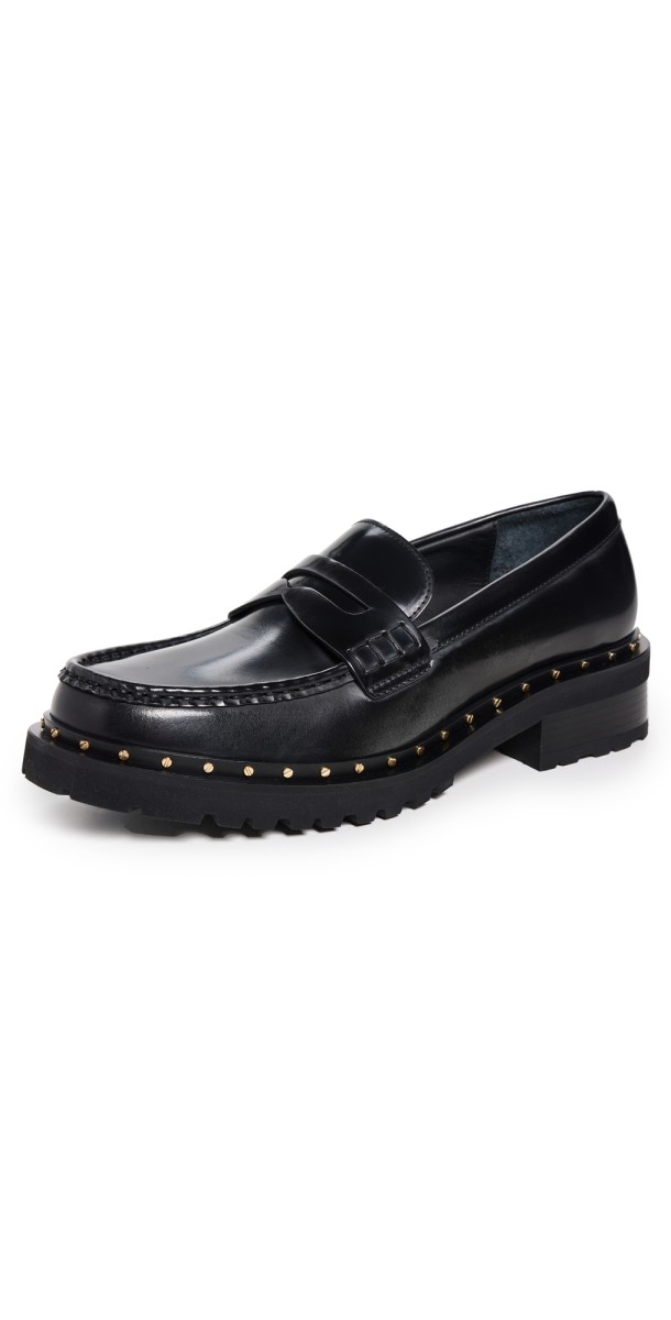 Golden Goose Chunky Loafers with Studded Welt Black