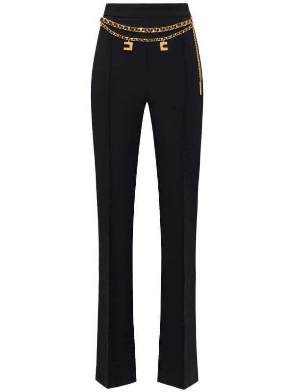 belted crepe palazzo trousers