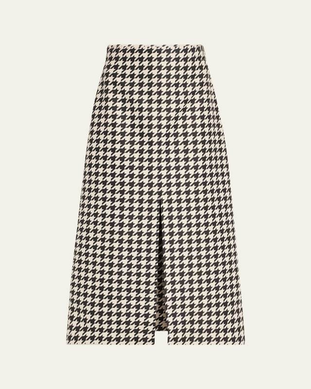 Long Houndstooth Skirt