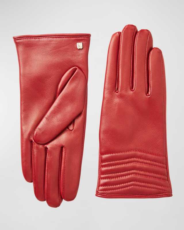 Chevron Quilted Nappa Leather Gloves
