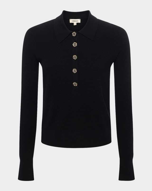 Sterling Jewel-Button Sweater