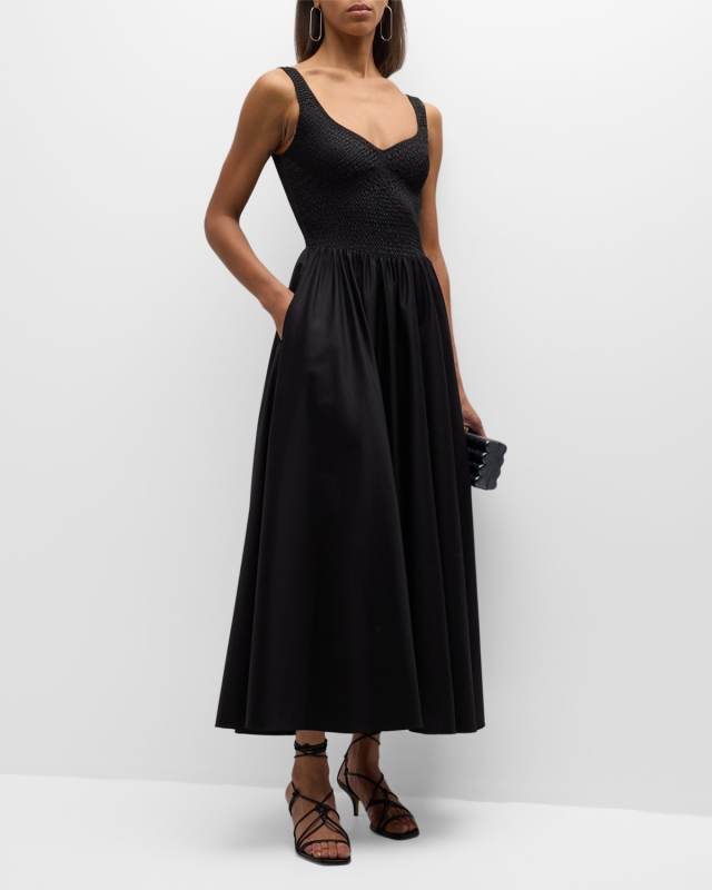 Cruz Directional Smocked Maxi Dress