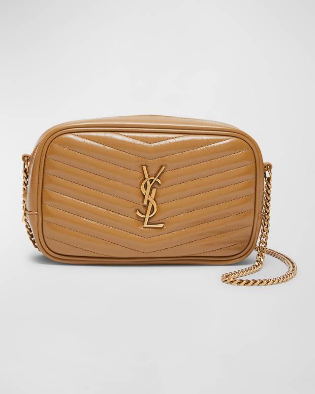 Lou Mini YSL Camera Bag in Smooth Quilted Leather