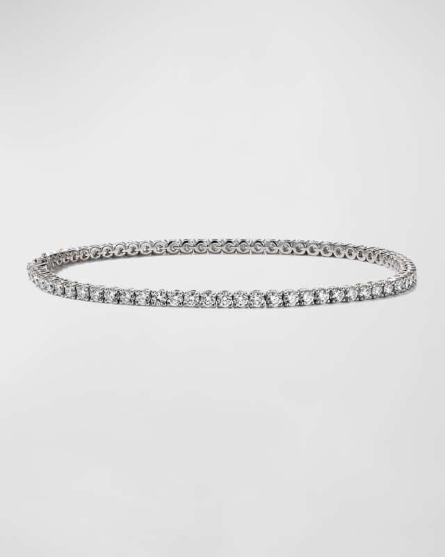 18k White Gold 71-Diamond Tennis Bracelet, 3.30tcw