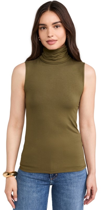 L'AGENCE Ceci Sleeveless Turtleneck Pine