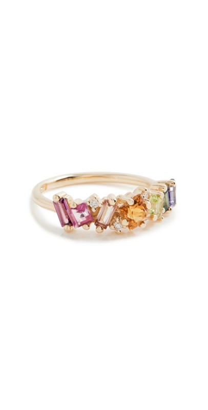 Kalan by Suzanne Kalan 14k Yellow Gold Mix Stone Ring Rainbow
