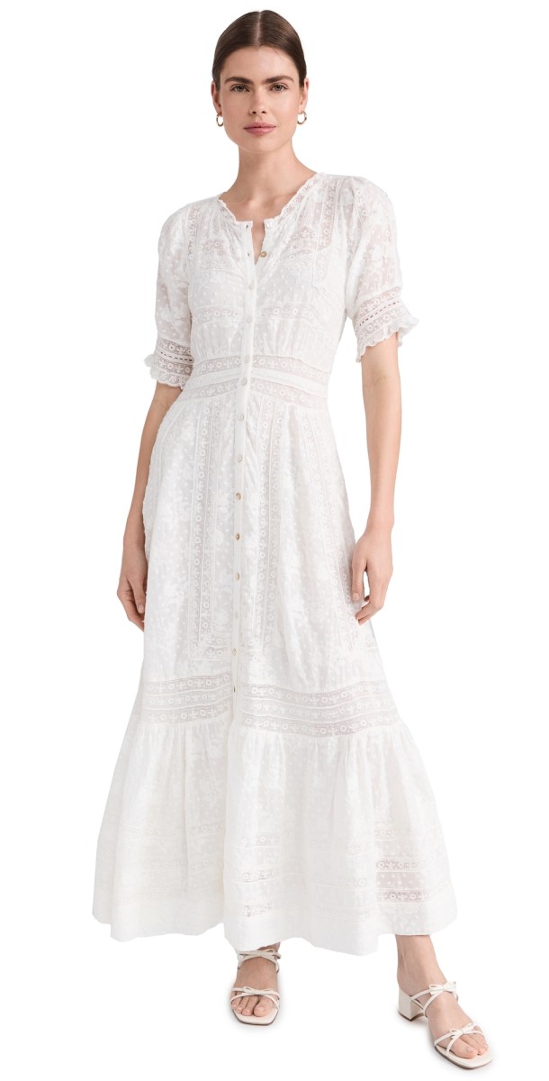LoveShackFancy Minka Dress True White