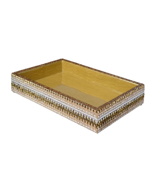 Biarritz Small Tray with Swarovski Crystals, Gold
