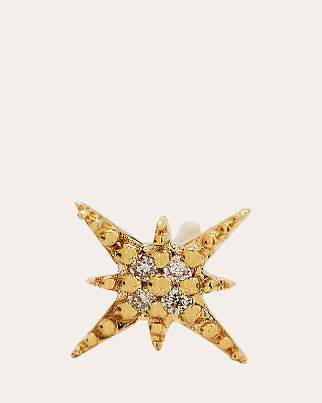 Starburst Diamond Single Stud Earring