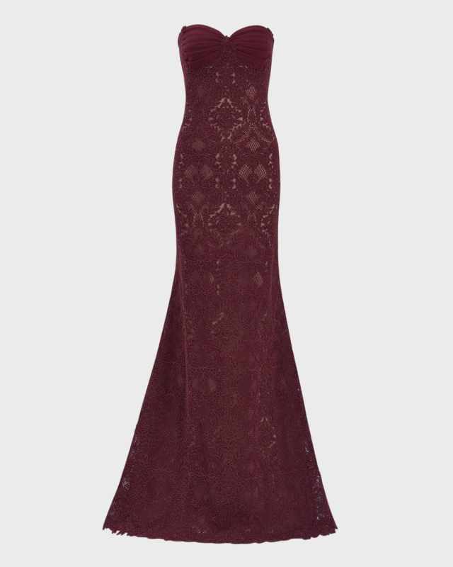 Strapless Lace A-Line Gown