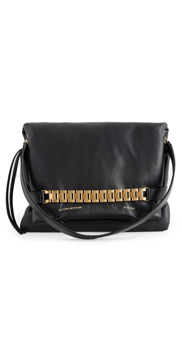 Victoria Beckham Puffy Chain Pouch Black