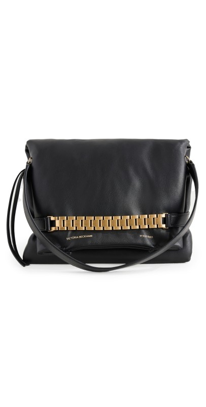 Victoria Beckham Puffy Chain Pouch Black