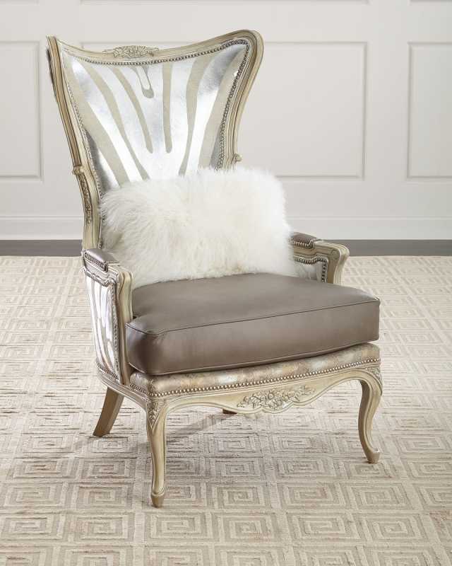 Shimmer Hair On Hide Wing Chair