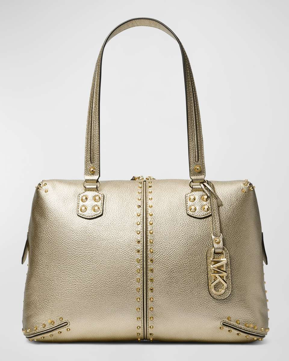Astor Large Studded Leather Tote Bag