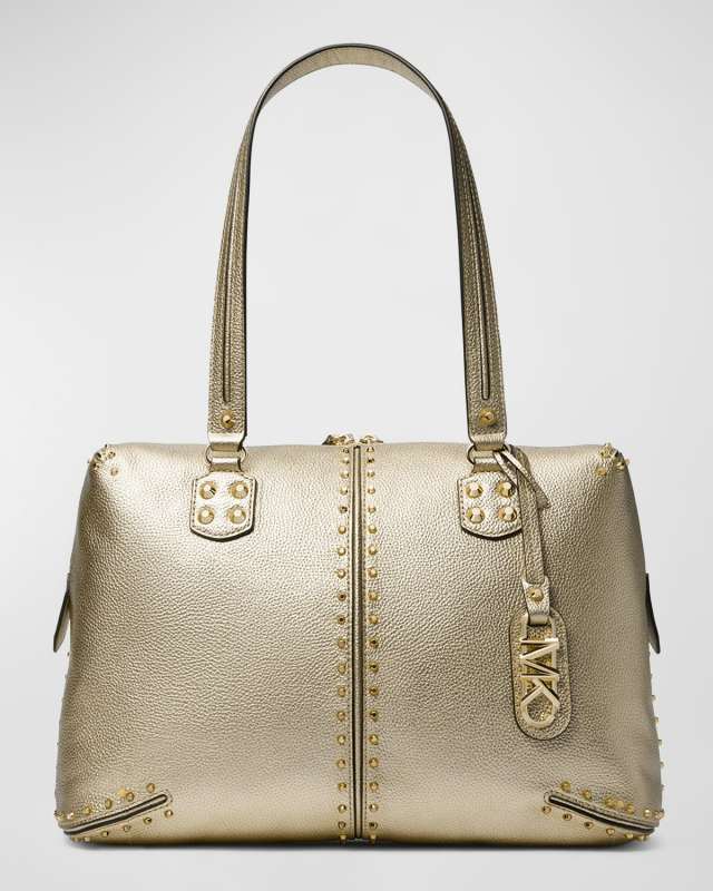 Astor Large Studded Leather Tote Bag
