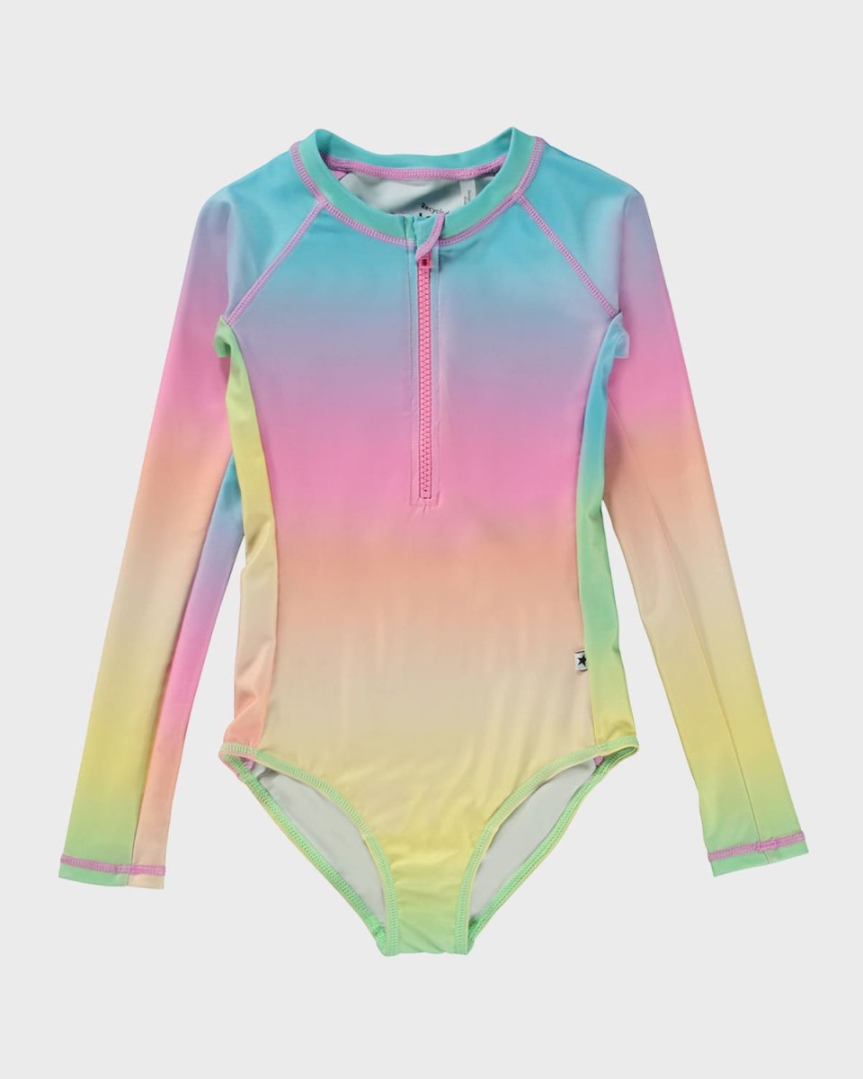 Girl's Necky Tie-Dye Rashguard One-Piece Swimsuit, Size 8-14