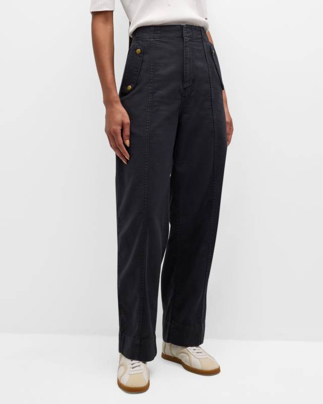 Barrel-Leg Utility Pants