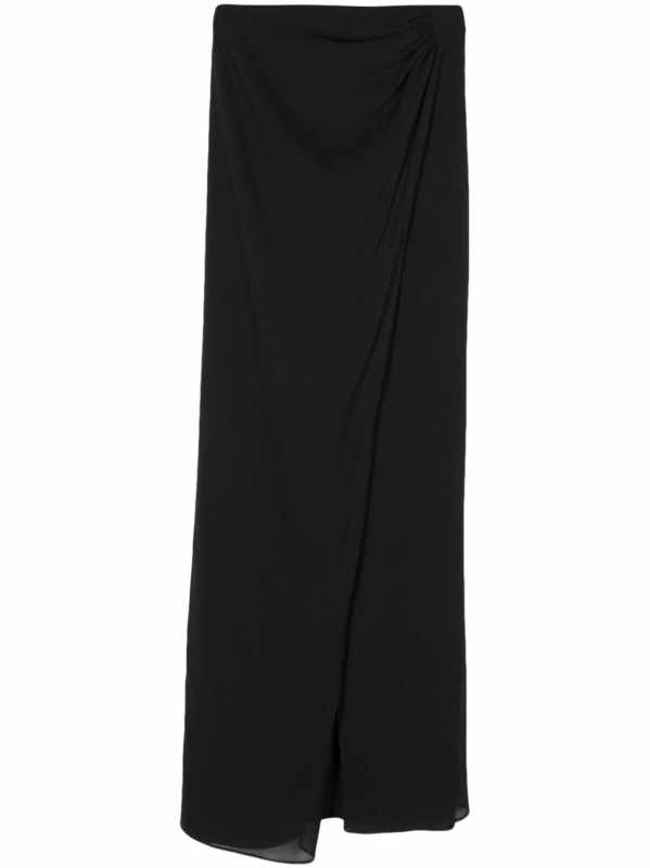 draped-detail high-waisted skirt