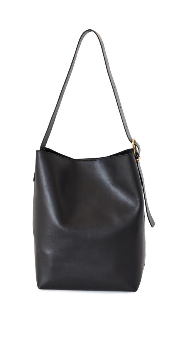 Madewell The Essential Bucket Tote in Leather True Black
