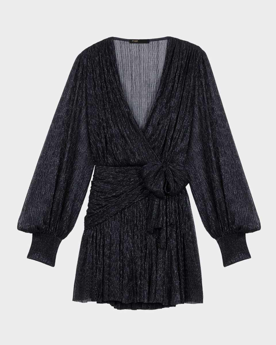 Runnylia Draped Metallic Mini Dress