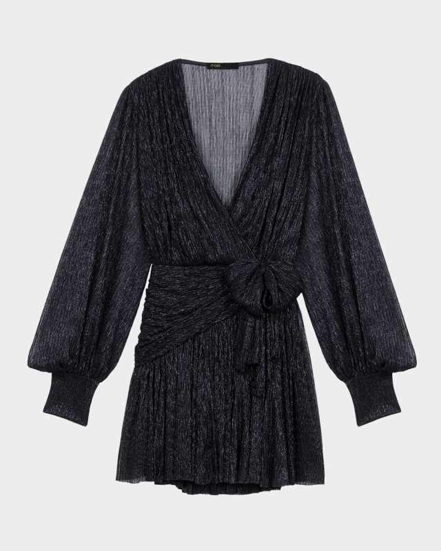 Runnylia Draped Metallic Mini Dress