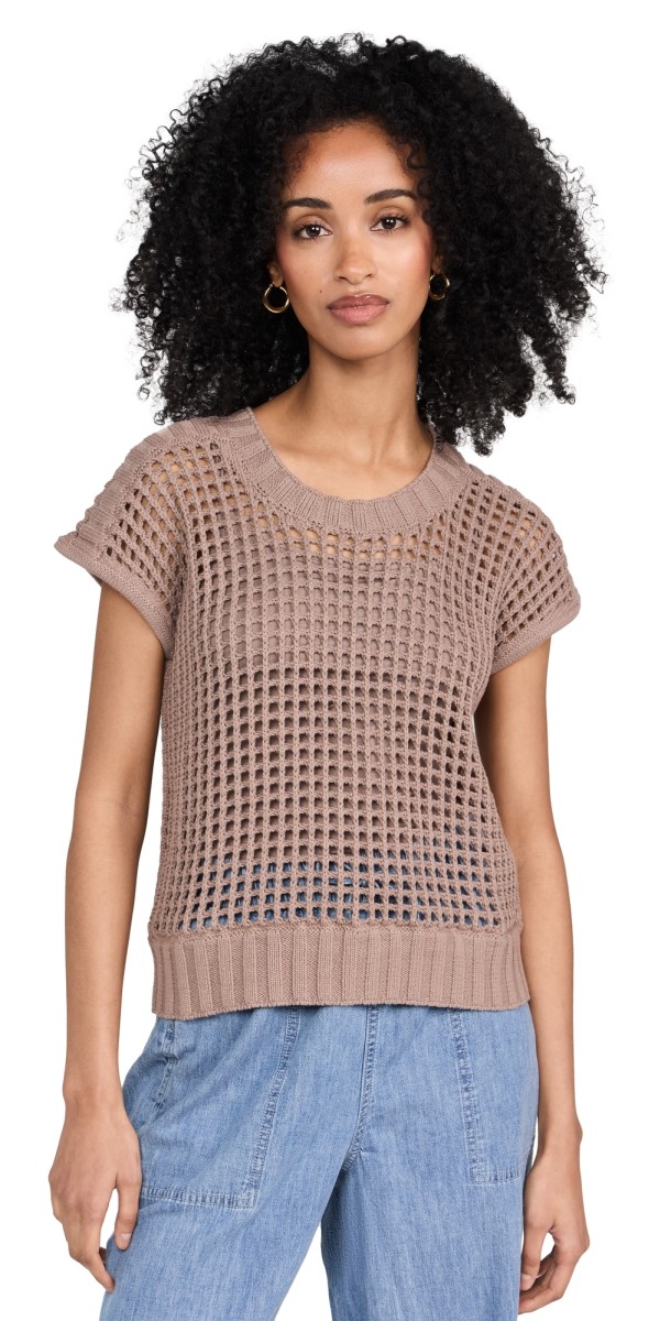 Splendid x Cella Jane Pointelle Vest Taupe