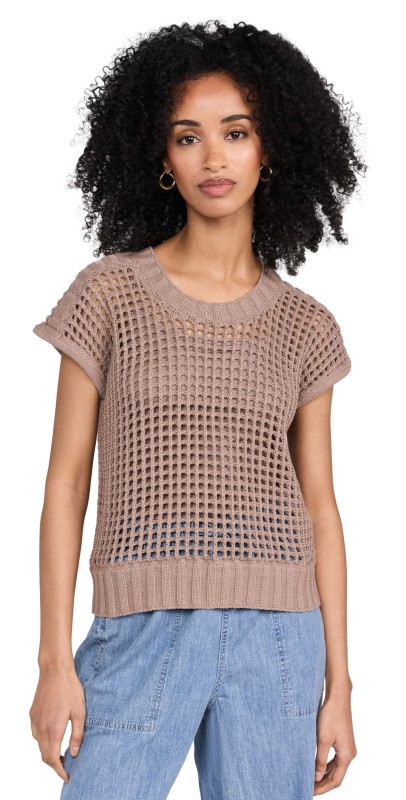 Splendid x Cella Jane Pointelle Vest Taupe