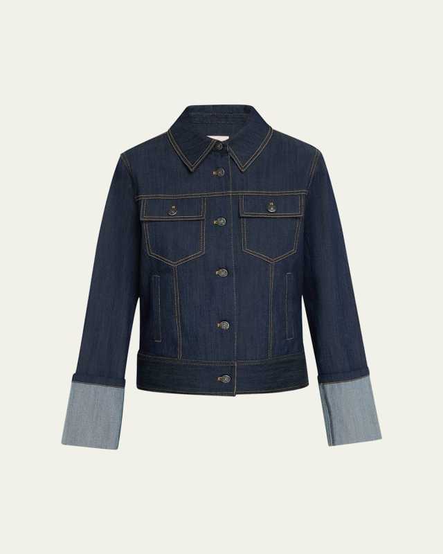Beni Topstitched Stretch Denim Jacket