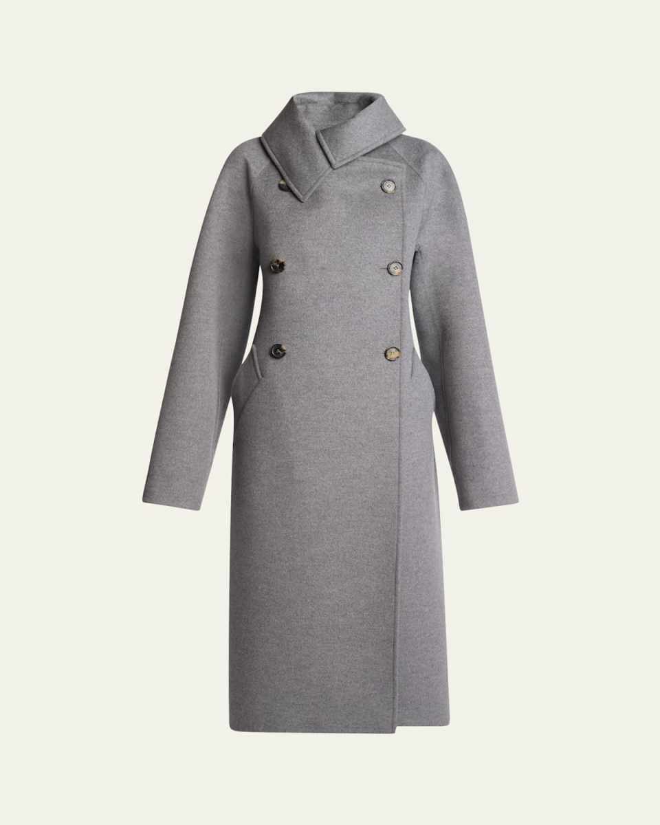 Double-Breasted Cashmere-Blend Coat