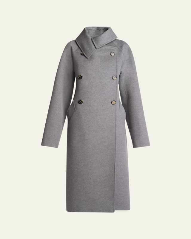 Double-Breasted Cashmere-Blend Coat
