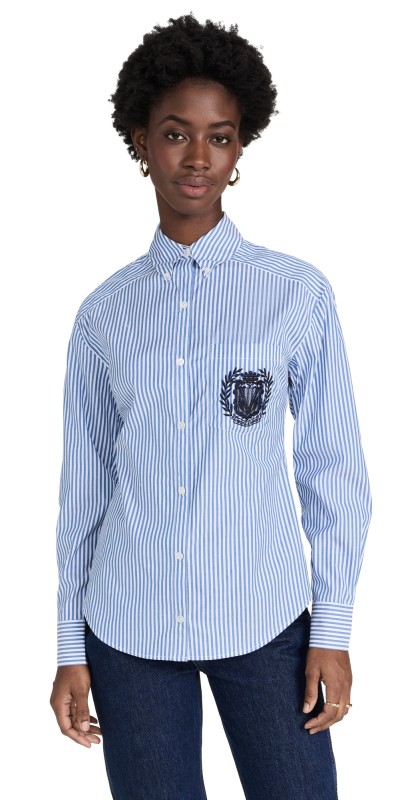 Veronica Beard Daroda Top Blue/White Stripe