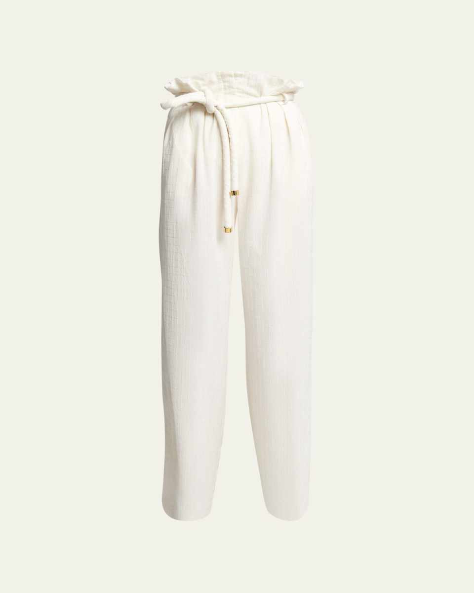 Tristin Mini Check Pants with Tie Belt