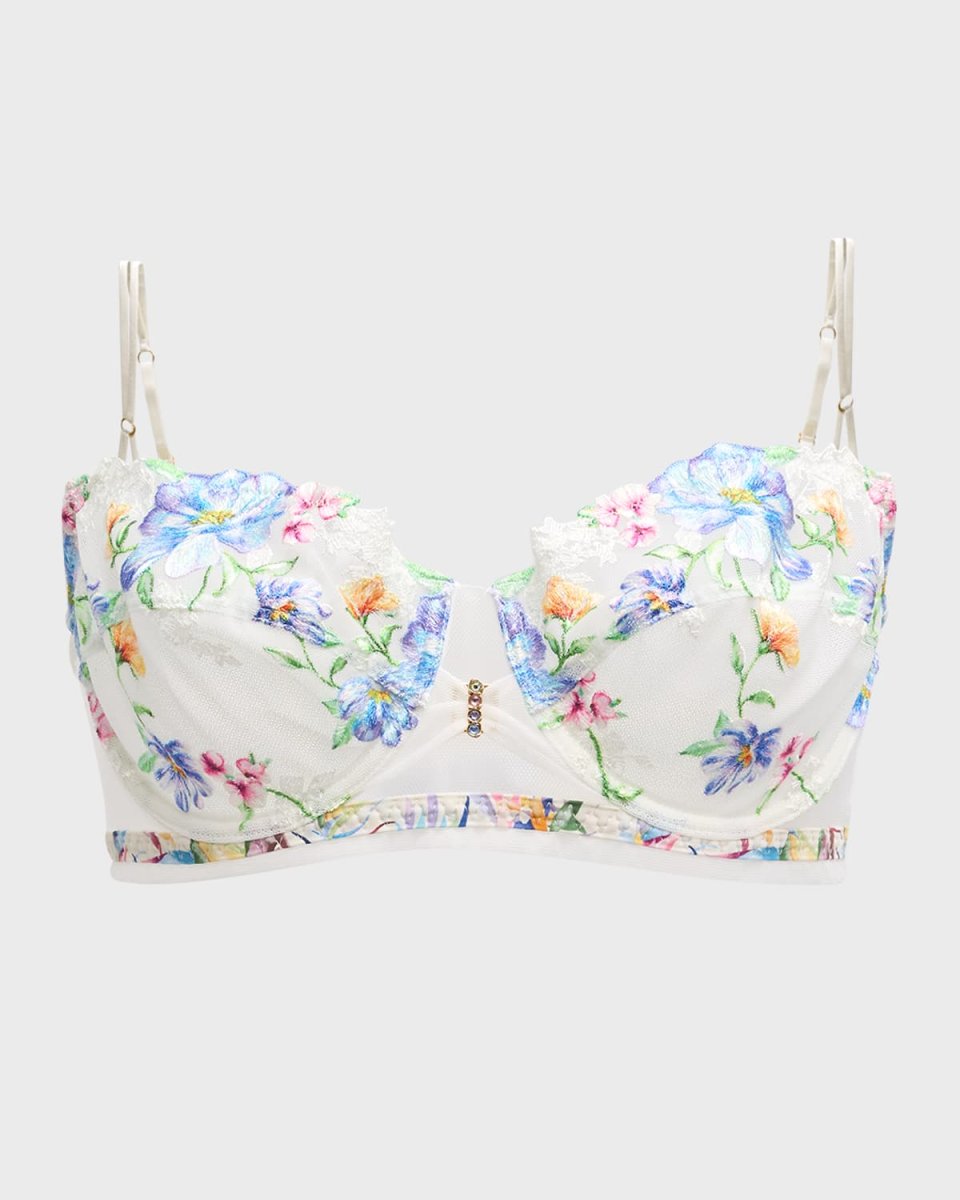 Baisers Legers Embroidered Tulle Demi Bra