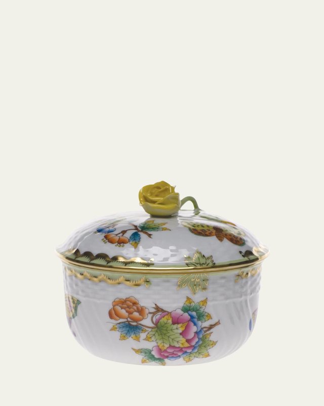 Queen Victoria Covered Sugar Bowl with Rose Finial