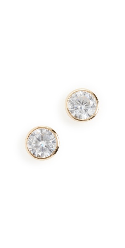 SHASHI Solitaire Studs Gold