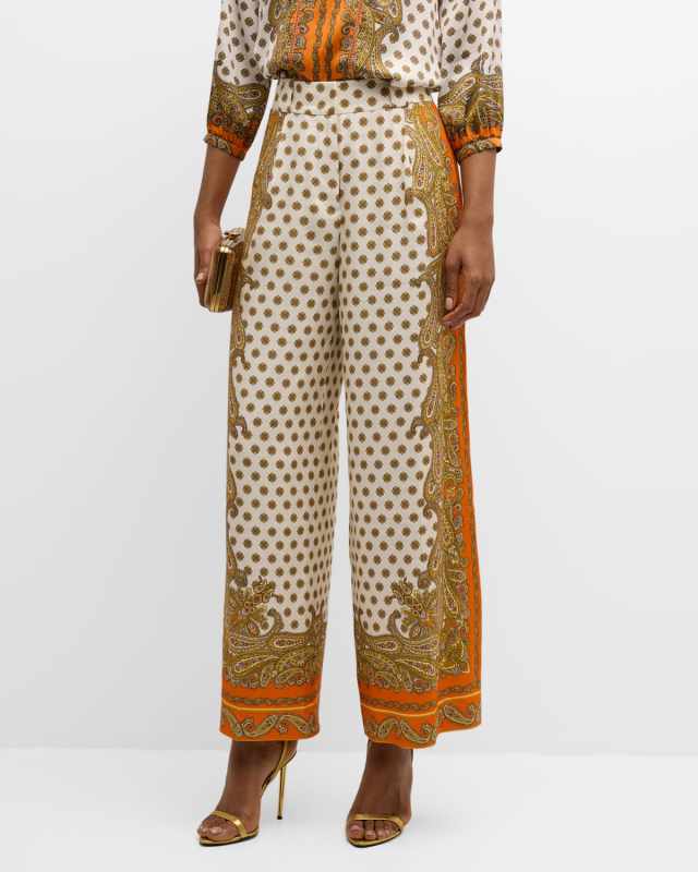 The Karter High-Rise Paisley-Print Pants