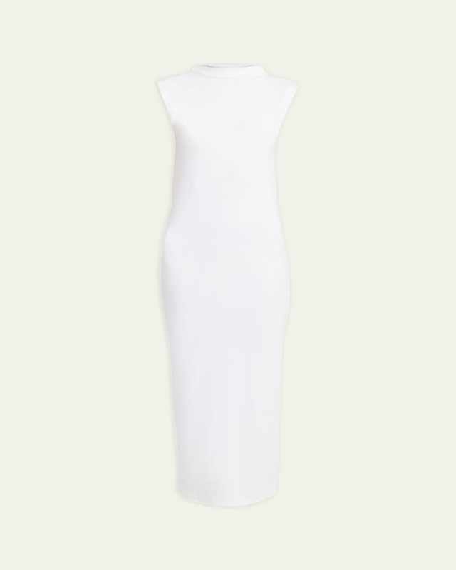 Rose Ribbed Cotton Maxi Dress
