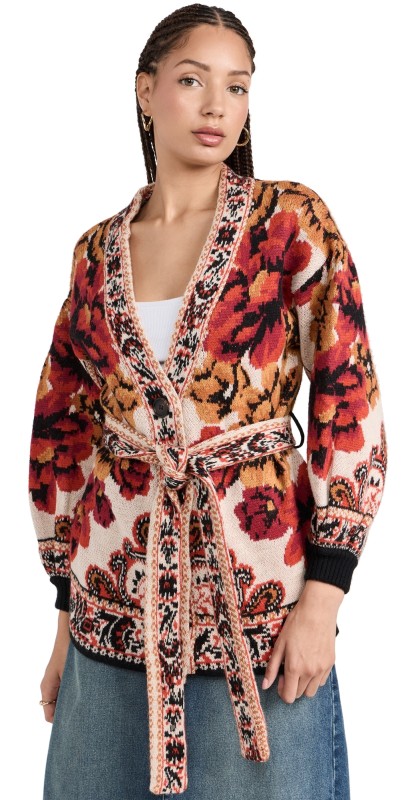 FARM Rio Winter Tapestry Sand Knit Cardigan WINTER TAPESTRY SAND